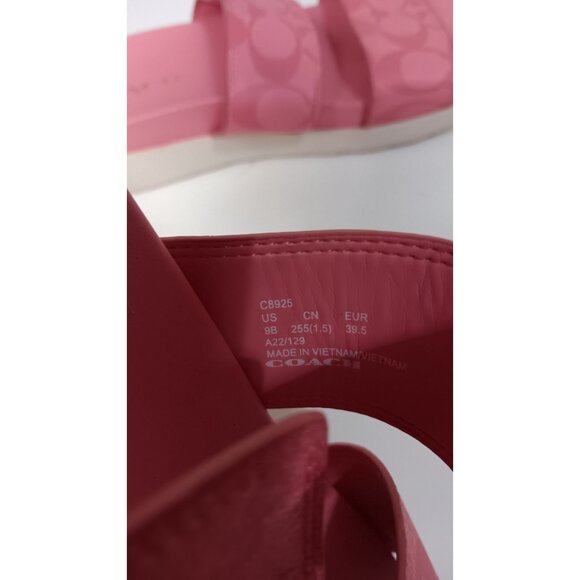 NWT Coach Gwen Signature Sandal size US5B | eBay Coach Pink Gwen Signature Adjustable 9B Slip On Designer